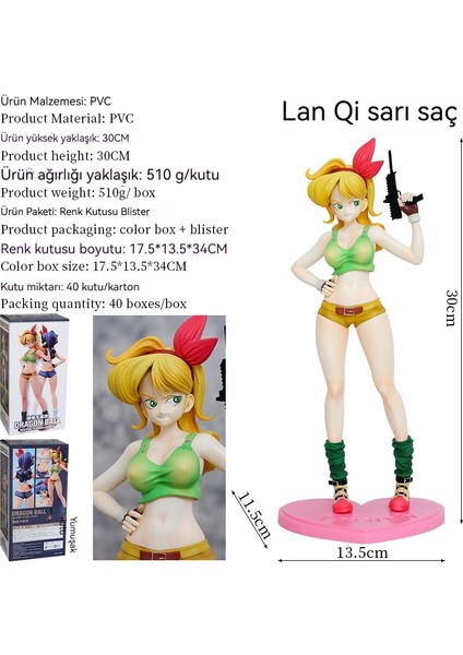 30 cm Dragon Ball Güzel Kız Lanqi Sarışın El Modeli (Yurt Dışından)