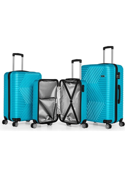 G&d Polo Suitcase Abs 3'lü Lüx Valiz Seyahat Seti