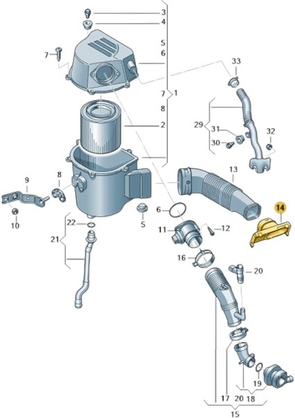 Seat Toledo 2013-2015 1.6tdi Cay Hava Kanalı Girişi 6R0129621 modelleri