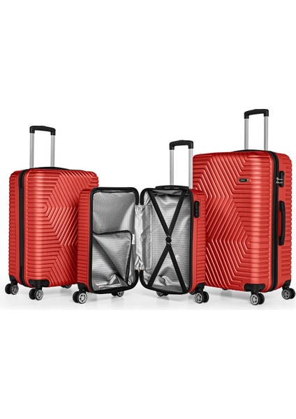 G&d Polo Suitcase Abs 3'lü Lüx Valiz Seyahat Seti
