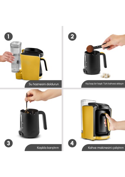 Hatır Otomatik Su Alma Hazneli Türk Kahve Makinesi Pineapple Yellow