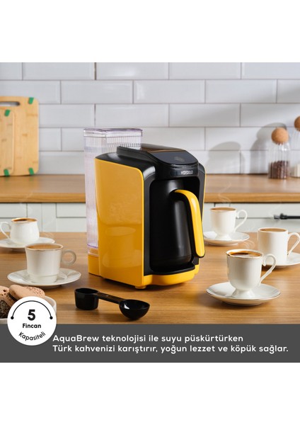 Hatır Otomatik Su Alma Hazneli Türk Kahve Makinesi Pineapple Yellow