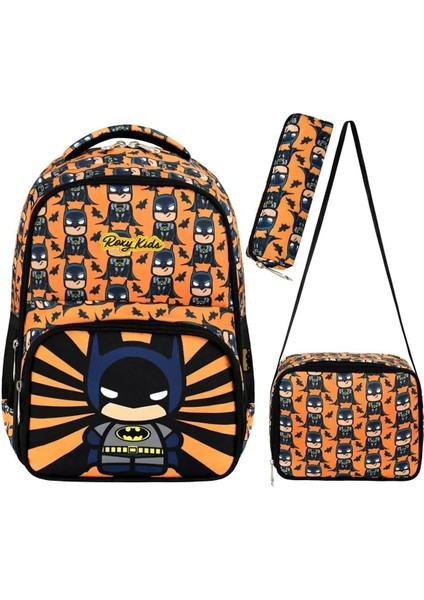 Yarasa 3'lü Set Ilkokul Çantası, Termal Beslenme Çantası ve Kalem Kutusu Seti