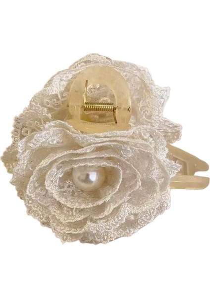 Kumaş Çiçek Köpekbalığı Klipsi Saç Tokası (Yurt Dışından)