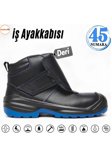 Iş Ayakkabısı 45 Numara Deri Kompozit Burunlu Kaynakçı Inşaatçı Tekstil Güvenlik Ayakkabı Bot Cırtlı