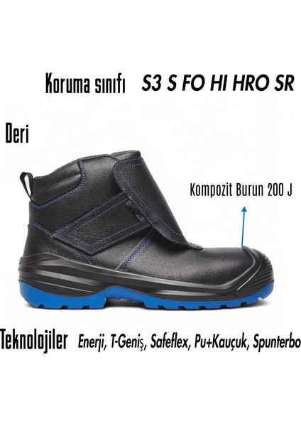 Iş Ayakkabısı 45 Numara Deri Kompozit Burunlu Kaynakçı Inşaatçı Tekstil Güvenlik Ayakkabı Bot Cırtlı