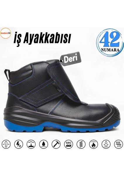 Iş Ayakkabısı 42 Numara Deri Kompozit Burunlu Kaynakçı Inşaatçı Tekstil Güvenlik Ayakkabı Bot Cırtlı
