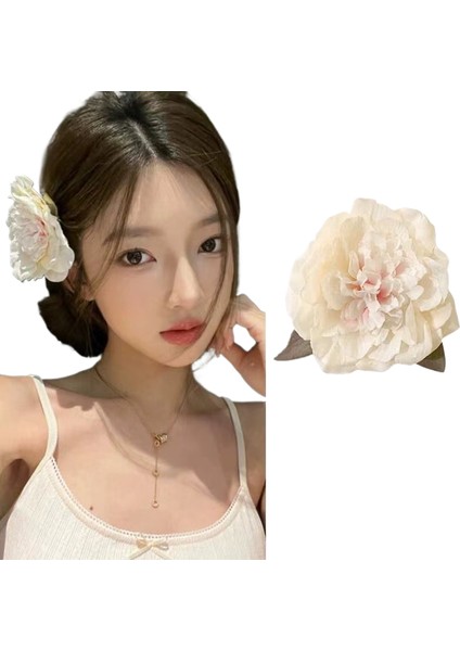 Kumaş Çiçek Köpekbalığı Klipsi Saç Tokası (Yurt Dışından)