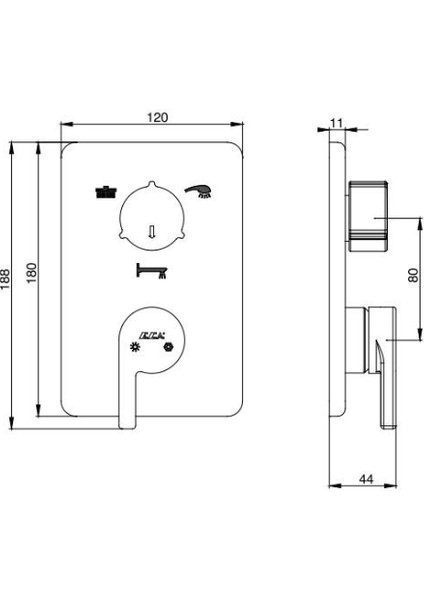İcon Ankastre Banyo Bataryası 2 Parça Set (102167201HKDE+102166201)