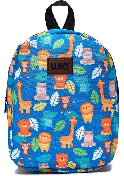 Wia Eğlenceli Baskı Tek Bölmeli Kreş Çanta Turkuaz