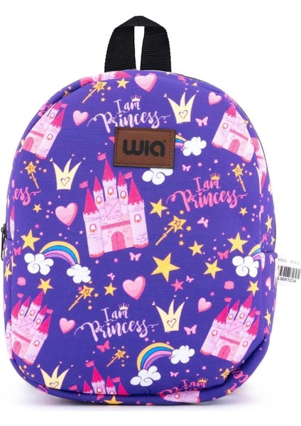 Wia Eğlenceli Baskı Tek Bölmeli Kreş Çanta Mor