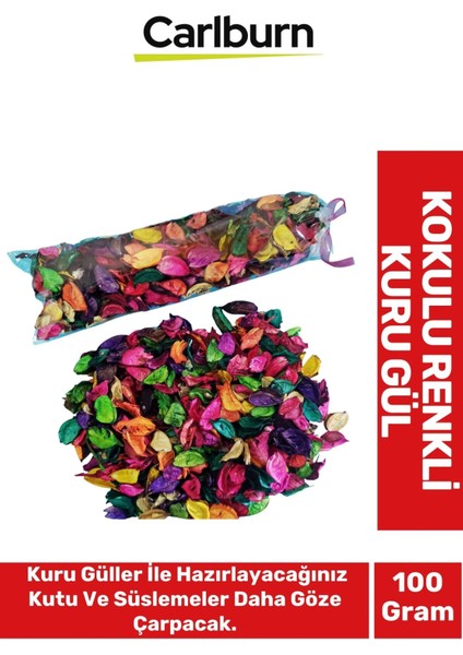 Özel Üretim Sevgililer Günü Gift Masa Konsept Süsü Kokulu Renkli Kuru Gül 100 gr
