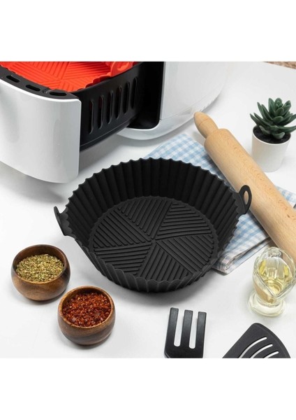 Luxury Airfryer Silikon Pişirme Kalıbı Siyah 1 Adet
