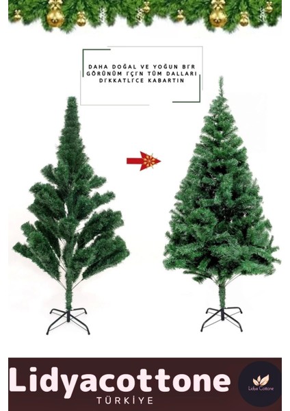 Noel Paketi Kutu Süsleme Seti Yılbaşı Çam Ağacı Renkli Işığı Yeniyıl Dekorasyon Kutlama 150CM 220DAL