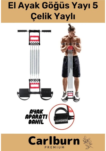 Özel Üretim Fitness Spor Vücut Geliştirme Kas Pazı Ev El Ayak Göğüs Yayı 5 Kademe Çelik Yaylı