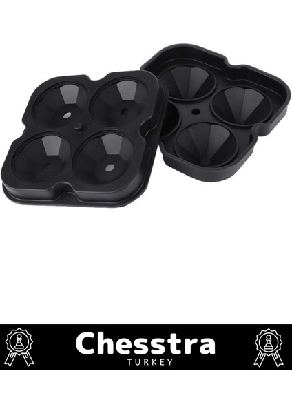 Özel Tasarım 4 Gözlü Kırılmaz Esnek Silikon Kokteyl Viski Elmas Şekilli Buz Yapma Kalıbı 1 Adet indirimleri