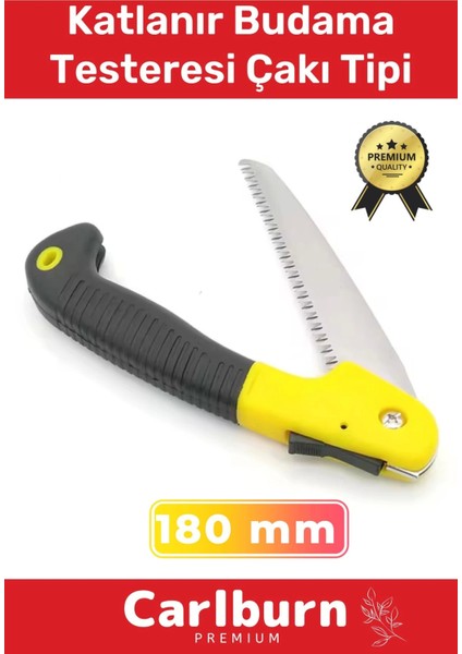 Premium Paslanmaz Çelik Dayanıklı Döner Saplı Ergonomik 180 mm Katlanır Budama Testeresi Çakı Tipi