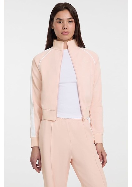 Kadın Gj Tricot Track Fermuarlı Sweatshirt - Pudra Pembe modelleri