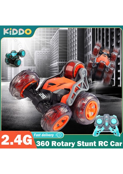 Rc Arabalar 360 Döner Dublör Araba 5 Tekerlek Damperli Kamyon Araba Yüksek Hız Tırmanma Buggy Eletric Araç Uzaktan Kumanda Araba Oyuncak 2.4g Hediyeler (Yurt Dışından)