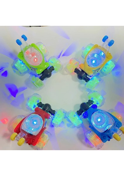 Rc Araba Haddeleme Dublör Araba Sürüklenme Uzaktan Kumanda Araba 360 ° Yuvarlanan Elektrikli Oyuncak Serin Müzik Off-Road Araç Robot Oyuncaklar Boy Çocuk (Yurt Dışından)