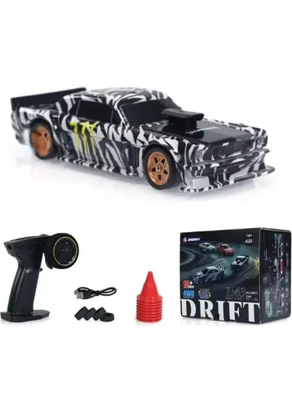 2.4g Yüksek Hızlı Drift Rc Araba 1/43 4WD Uzaktan Kumanda Araba Dört Tekerlekten Çekiş Radyo Kontrollü Mini Gtr Yarış Modeli Çocuk Oyuncak Hediye (Yurt Dışından)