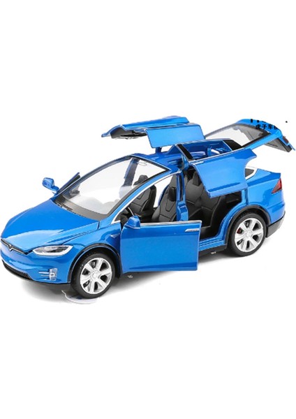 1:32 Tesla Modeli x Suv Oyuncak Araba Modeli Diecast Alaşım Metal Minyatür Ses ve Işık Geri Çekin Yüksek Simülasyon Metal Model Araba (Yurt Dışından) modelleri