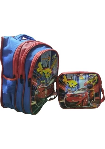 Ortaokul Erkek Yarasa Üç Gözlü Sırt ve Beslenme Çanta ST00343 - Mavi - Tek Ebat