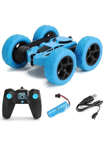Uzaktan Kumandalı Oyuncak Araba Çift Taraflı Dublör Araba Rc Damperli Kamyon Çocuk Uzaktan Kumandalı Sürüklenme Off-Road Araç 2.4g Şarj Edilebilir (Yurt Dışından)