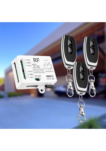 RF433MHZ Evrensel Kablosuz Uzaktan Kumanda Verici Dc 12V 24V AC12-36V 2ch Alıcı Röle Garaj Panjur Kapı Işığı (Yurt Dışından)