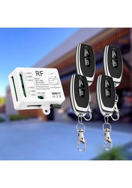 RF433MHZ Evrensel Kablosuz Uzaktan Kumanda Verici Dc 12V 24V AC12-36V 2ch Alıcı Röle Garaj Panjur Kapı Işığı (Yurt Dışından)