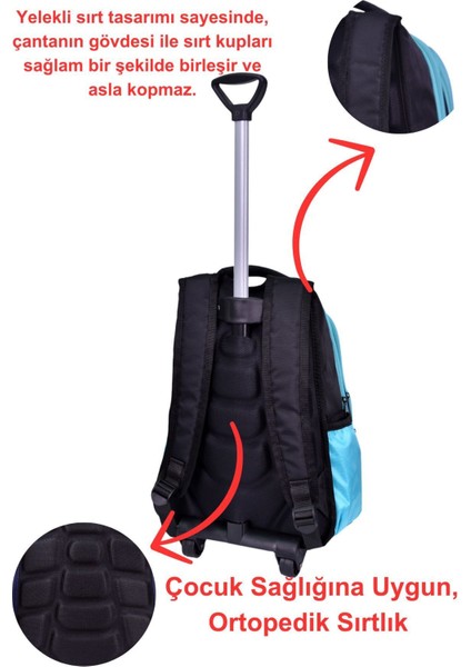 Çekçekli Siyah Dinazor Baskılı, Ortopedik Sırt Özellikli, Ilkokul Çantası + Beslenme Çantası modelleri