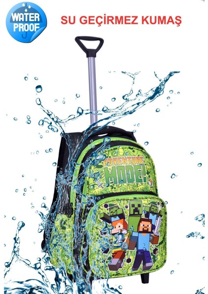 Çekçekli Yeşil Oyun Baskılı, Ortopedik Sırt Özellikli, Ilkokul Çantası + Beslenme Çantası fırsatları