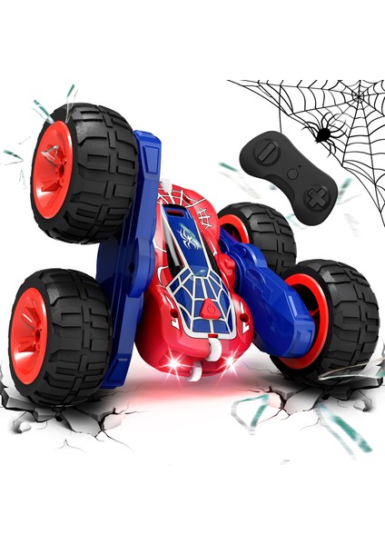 Işıklı Tip-C Şarjlı 2 4 Ghz Rc Arabalar 4WD Çift Taraflı 360'LÜ Uzaktan Kumandalı Araba ° Rotates&flips Rc Çocuklar Için Dublör Araba Oyuncakları (Yurt Dışından)