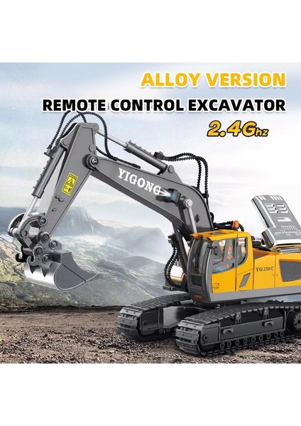 Uzaktan Kumanda Ekskavatör Rc Modeli Oyuncak Arabalar Çocuk 2.4g Damperli Kamyon Alaşım Buldozer Iş Makinesi Noel Doğum Günü Hediyeleri (Yurt Dışından)