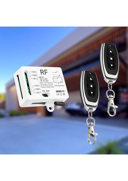 RF433MHZ Evrensel Kablosuz Uzaktan Kumanda Verici Dc 12V 24V AC12-36V 2ch Alıcı Röle Garaj Panjur Kapı Işığı (Yurt Dışından)