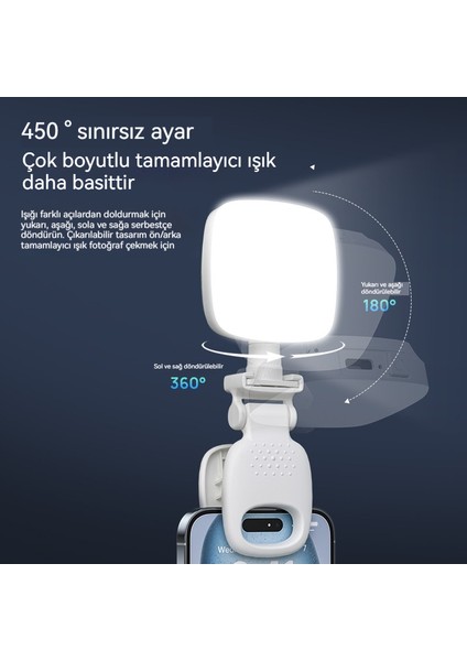 Taşınabilir Cep Selfie Canlı Cep Telefonu Aydınlatması Klipslenebilir (Yurt Dışından)
