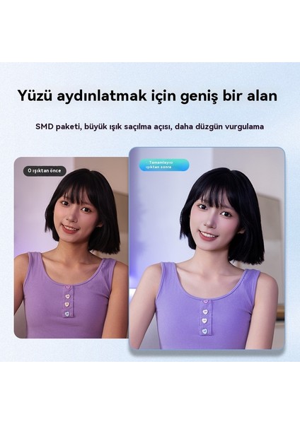 Taşınabilir Cep Selfie Canlı Cep Telefonu Aydınlatması Klipslenebilir (Yurt Dışından)