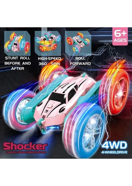 2.4g Rc Dublör Araba Çocuk Çift Taraflı Çevirme Uzaktan Kumanda Araba 360 Derece Rotasyon Kapalı Yol Rc Drift Arabalar Için Pembe Kızlar Oyuncaklar (Yurt Dışından) fiyatları
