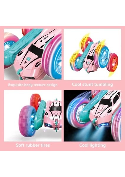 2.4g Rc Dublör Araba Çocuk Çift Taraflı Çevirme Uzaktan Kumanda Araba 360 Derece Rotasyon Kapalı Yol Rc Drift Arabalar Için Pembe Kızlar Oyuncaklar (Yurt Dışından) fırsatları