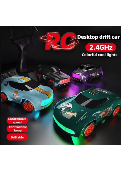Yeni 1:64 Mini Masaüstü Rc Arabalar Işık Uzaktan Kumanda ile Dört Tekerlekten Çekiş Yüksek Hızlı Drift Yarış Oyuncakları Çocuk Serin Oyuncaklar Çocuk Hediyeler (Yurt Dışından)