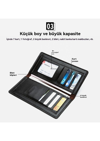 Erkek Cüzdan Cüzdan Uzun Açık Çoklu Kart (Yurt Dışından)