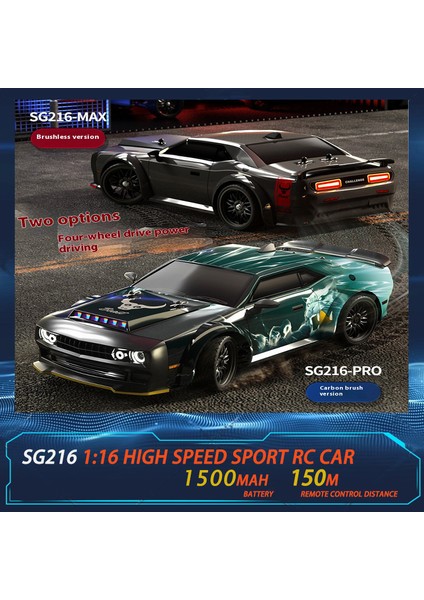 SG216 Max 1:16 Fırçasız Rc Drift Araba LED 70 Km/saat Veya 40 Km/saat 4WD Yüksek Hızlı Yarış Rc Araba Canavar Kamyon Çocuklar Için Hediye (Yurt Dışından)