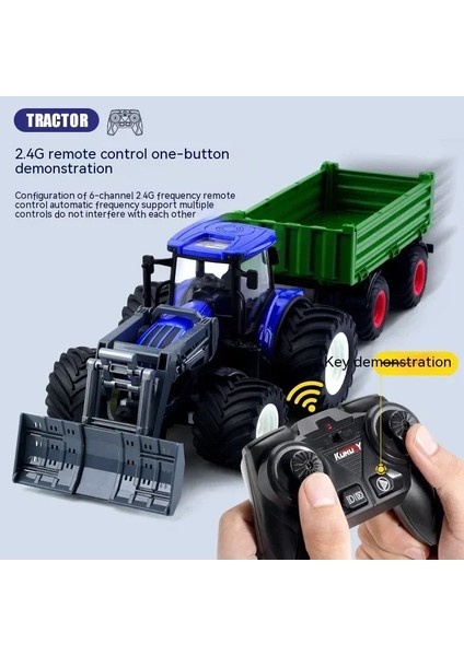 Rc Araba 1:24 Alaşım Uzaktan Kumandalı Traktör Oyuncak Farlar ile Simülasyon Elektrikli Çiftlik Kamyonu Oyuncak Seti Çocuk Açık Havada Oyuncaklar Hediyeler (Yurt Dışından) modelleri