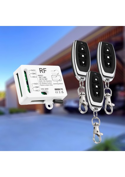 RF433MHZ Evrensel Kablosuz Uzaktan Kumanda Verici Dc 12V 24V AC12-36V 2ch Alıcı Röle Garaj Panjur Kapı Işığı (Yurt Dışından)