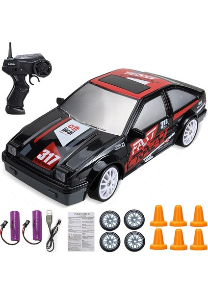 2.4g Rc Araba LED Işık ile 4WD Uzaktan Kumanda Drift Arabalar Profesyonel Yarış Oyuncakları Gtr Modeli AE86 Çocuklar Için Noel Hediyeleri (Yurt Dışından)