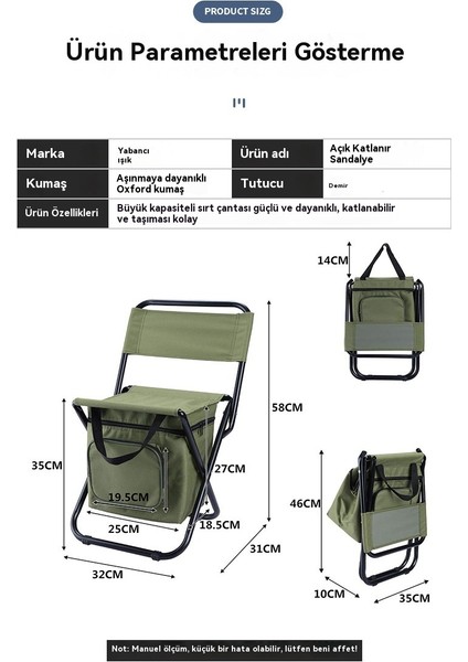 Açık Üçü Bir Arada Eğlence Kamp Taşınabilir Katlanabilir Sandalye (Yurt Dışından)