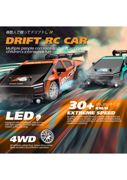 1:24 Yüksek Hızlı Rc Drift Araç Arabalar Ng 4WD Uzaktan Kumanda Araba Yarışı Hediye Yarışması Yarış Arabası Erkek Oyuncak Değiştirilebilir Lastik (Yurt Dışından)