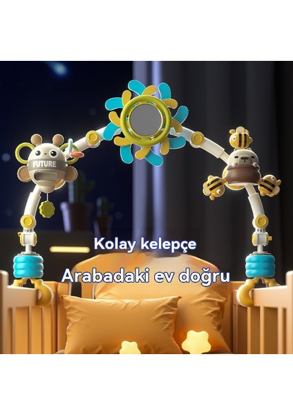 Çok Fonksiyonlu Bebek Torna Çan Yatak Asılı Oyuncak (Yurt Dışından)
