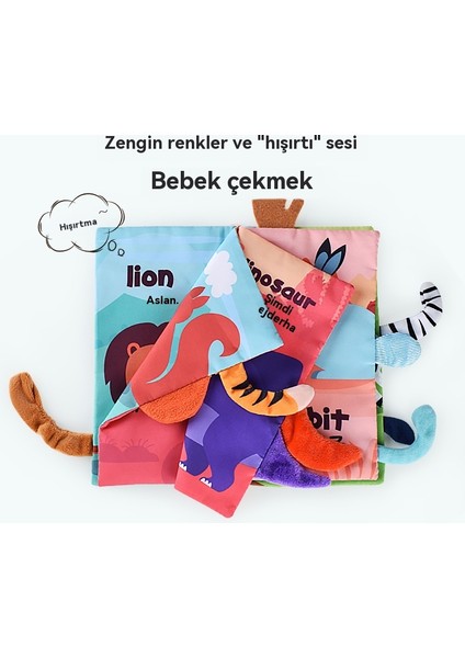 Bulmaca Üç Boyutlu Hayvan Kuyruk Kumaş Kitap Oyuncak (Yurt Dışından)