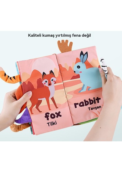 Bulmaca Üç Boyutlu Hayvan Kuyruk Kumaş Kitap Oyuncak (Yurt Dışından)